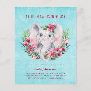Papier BUDGET Elephant Baby shower Invitation Safari