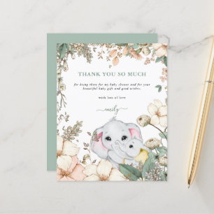 Papier Budget Elephants Sage Baby shower Merci