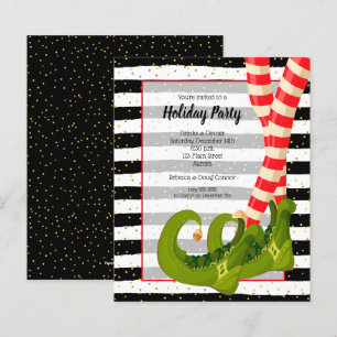 Papier Budget Elf Legs Invitations de Noël