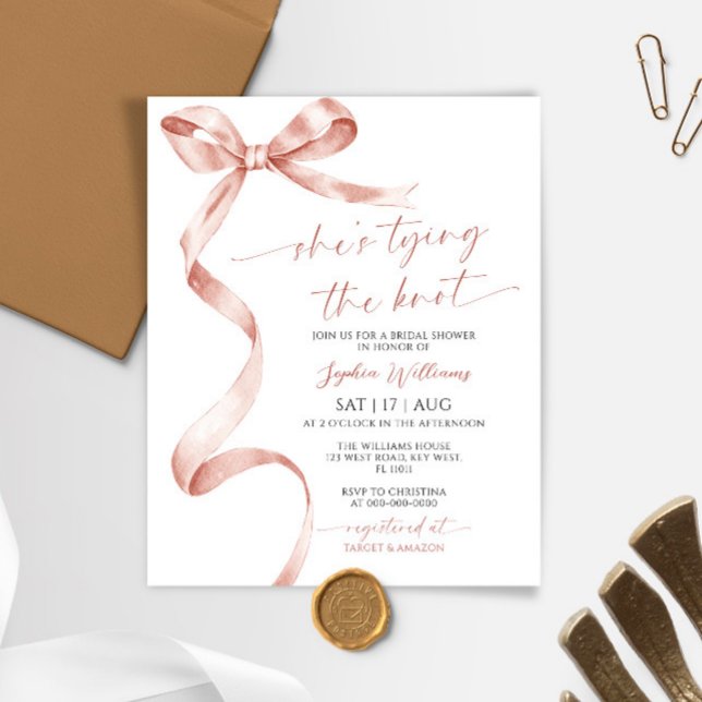 Papier Budget Elle noue la Fête des mariées de Knot Mocha (Créateur téléchargé)