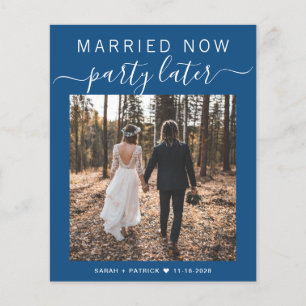 Papier Budget Elopement Photo Mariage bleu Faire-part