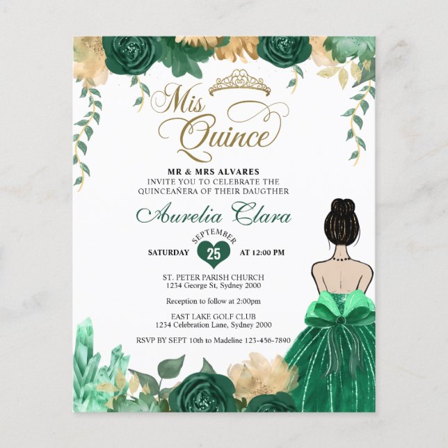 Papier BUDGET Emerald Floral Princess Mis Québec (Devant)