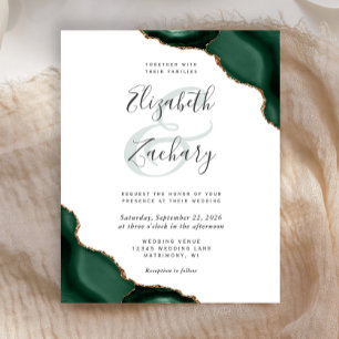 Papier Budget Emerald Green Agate Corners Mariage Invitat