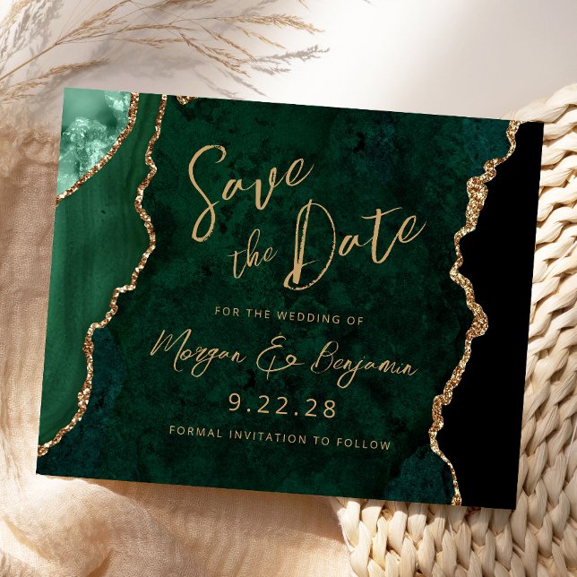 Papier Budget Emerald Green Agate Mariage Enregistrer la  (Créateur téléchargé)
