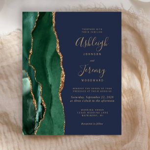 Papier Budget Emerald Green Agate Marine Faire-part de ma