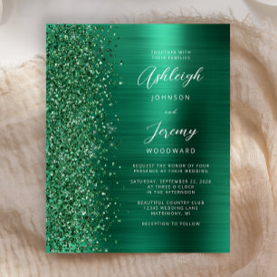 Papier Budget Emerald Green brossé Mariage de métal