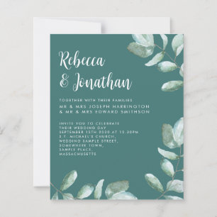 Papier Budget Emerald Green Eucalyptus Faire-part de mari