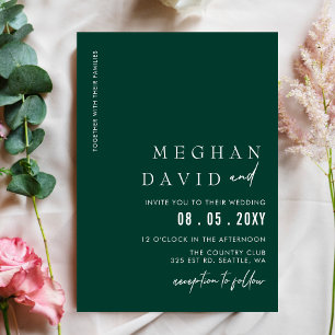 Papier Budget Emerald Green Faire-part de mariage moderne