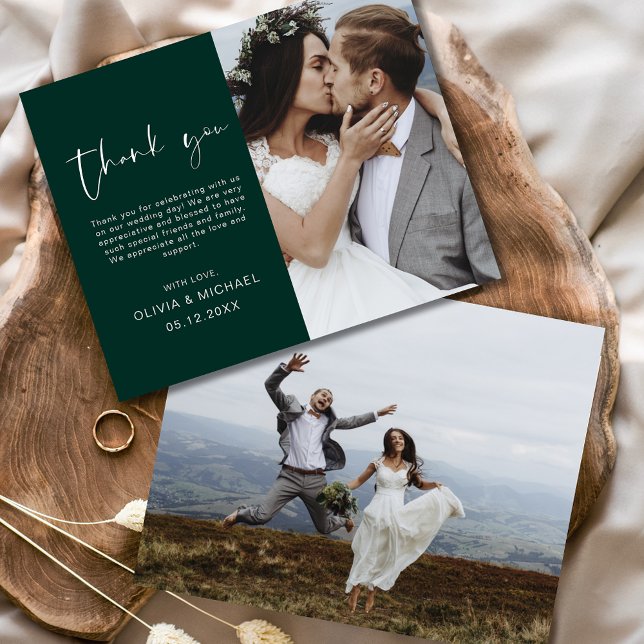 Papier Budget Emerald Green Merci Mariage photo (Créateur téléchargé)