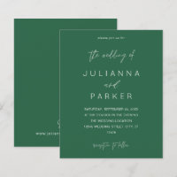 Budget Emerald Green MOD Mariage de calligraphie