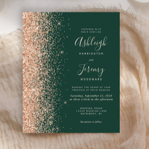 Papier Budget Emerald Green Peach Parties scintillant Mar