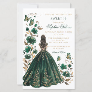 Papier Budget Emeraude Fleur Papillon Princesse Sweet 16