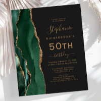 Budget Émeraude Vert Agate Sombre 50e Anniversaire