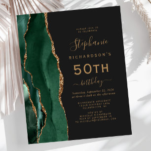 Papier Budget Émeraude Vert Agate Sombre 50e Anniversaire