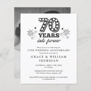Papier Budget en Forever 70e anniversaire Invitation phot