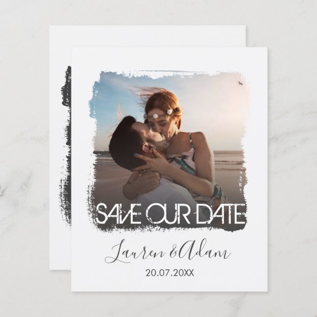 Papier Budget Enregistrer La Date Mariage Photo Faire-par (Devant / Derrière)