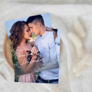 Papier Budget Enregistrer la date Noms modernes Photo Ver