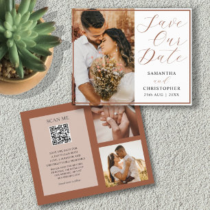 Papier Budget Enregistrez Notre Date Code QR Photo Mariag