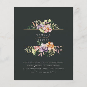 Papier Budget Été Floral Mariage Inviter QR Code RSVP