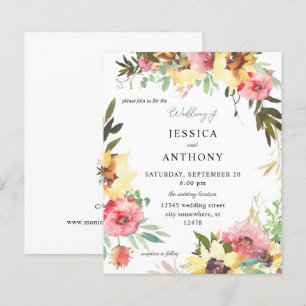 Papier Budget Été Mariage floral de tournesol 2