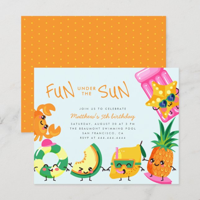 Papier Budget Été Plaisir Sous L'Anniversaire de enfant S (Devant / Derrière)