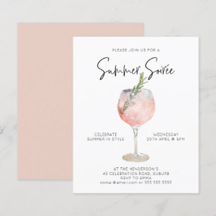 Papier Budget Été Soiree Boissons Cocktail Party Rose