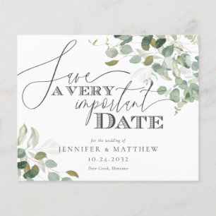 Papier BUDGET Eucalyptus Aquarelle Mariage Enregistrer La