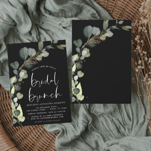 Papier Budget Eucalyptus Bridal Brunch Black Invitation
