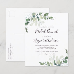 Papier Budget Eucalyptus Bridal Brunch Invitation de cart
