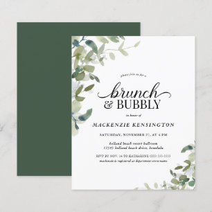Papier Budget Eucalyptus Brunch Bubbly Invitation