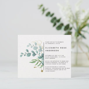 Papier BUDGET Eucalyptus Célébration de la vie Invitation