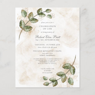 Papier Budget Eucalyptus Célébration de la vie Invitation