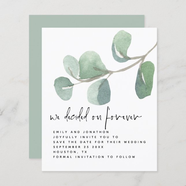 Papier Budget Eucalyptus Décidé sur Forever Enregistrer l (Devant / Derrière)