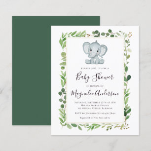 Papier BUDGET Eucalyptus Elephant Baby shower Invitation