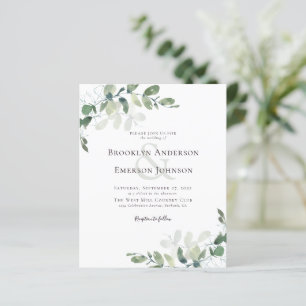 Papier Budget Eucalyptus Faire-part de mariage de verdure