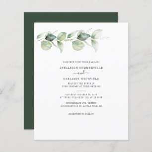 Papier Budget Eucalyptus Faire-part de mariage de verdure