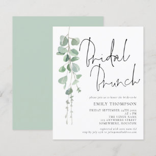 Papier Budget Eucalyptus Fête des mariées Brunch Invitati