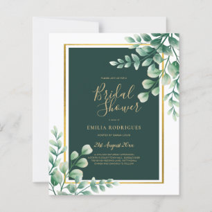 Papier BUDGET Eucalyptus FÊTE DES MARIÉES Vert Or QR C