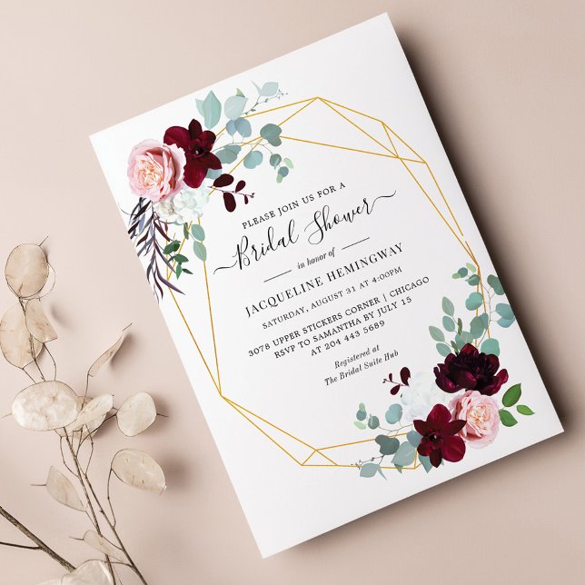 Papier Budget Eucalyptus Floral Bridal Shower Invitation (Créateur téléchargé)