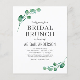 Papier Budget Eucalyptus Foliage Bridal Brunch Invitation