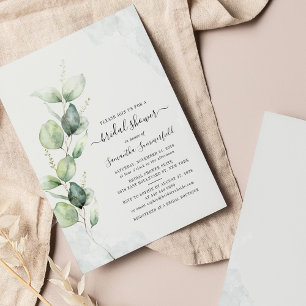 Papier Budget Eucalyptus Foliage Bridal Shower Invitation