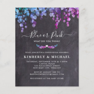 Papier Budget Eucalyptus Genre Révéler Bébé rose Bleu