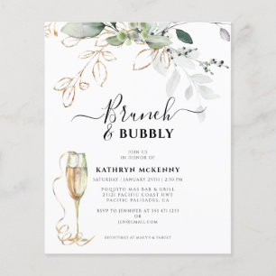 Papier Budget Eucalyptus Gold Calligraphy Fête des mariée