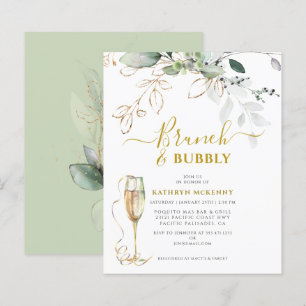 Papier Budget Eucalyptus Gold Calligraphy Fête des mariée