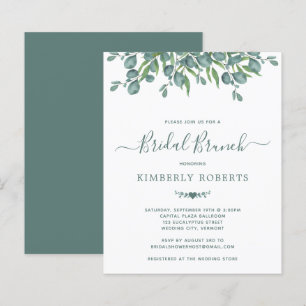 Papier Budget Eucalyptus Greenery Invitation de Brunch nu