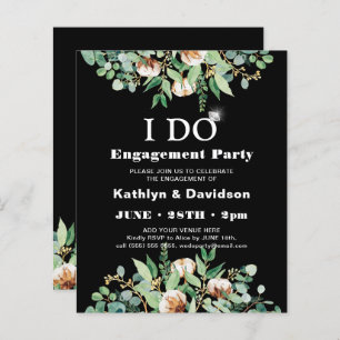 Papier BUDGET Eucalyptus I DO Engagement Party Invitation