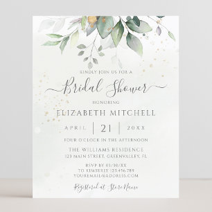 Papier Budget Eucalyptus Invitation Fête des mariées vert