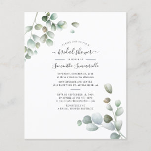 Papier Budget Eucalyptus Invitation Fête des mariées vert