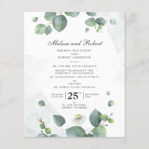 Papier Budget Eucalyptus Mariage botanique de verdure