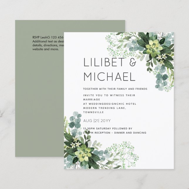 Papier BUDGET Eucalyptus Mariage de verdure (Devant / Derrière)